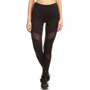 Mesh panel leggings